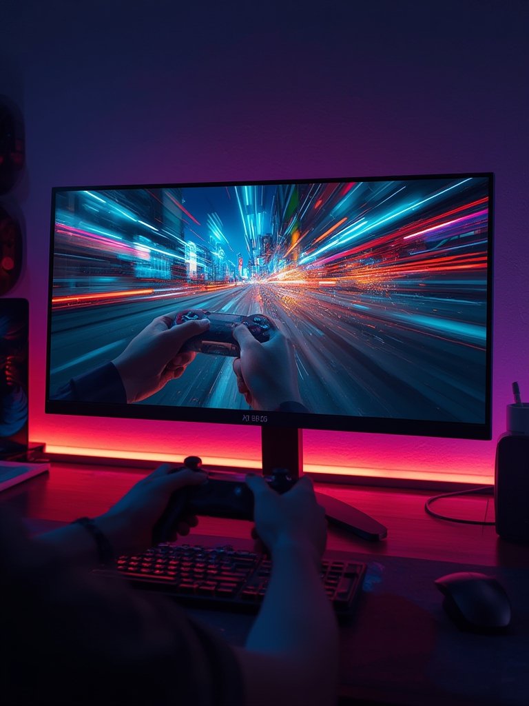 gaming monitor in action