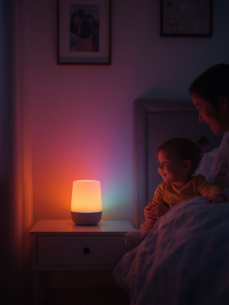 smart lamp in action