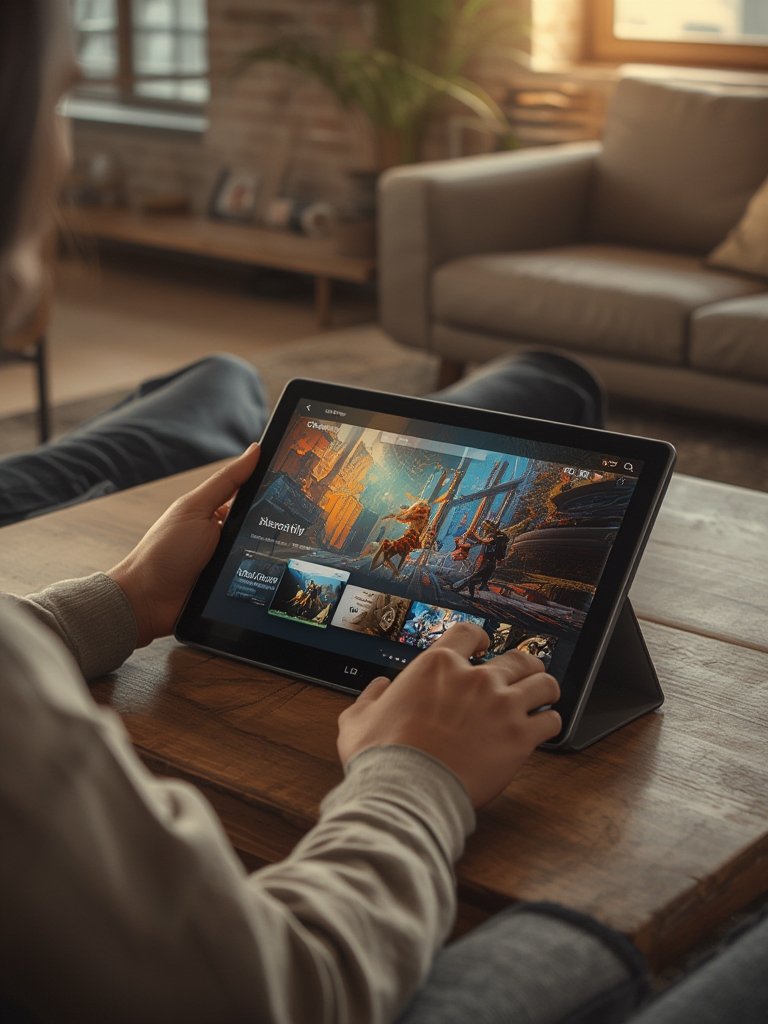 Fire Tablet in action