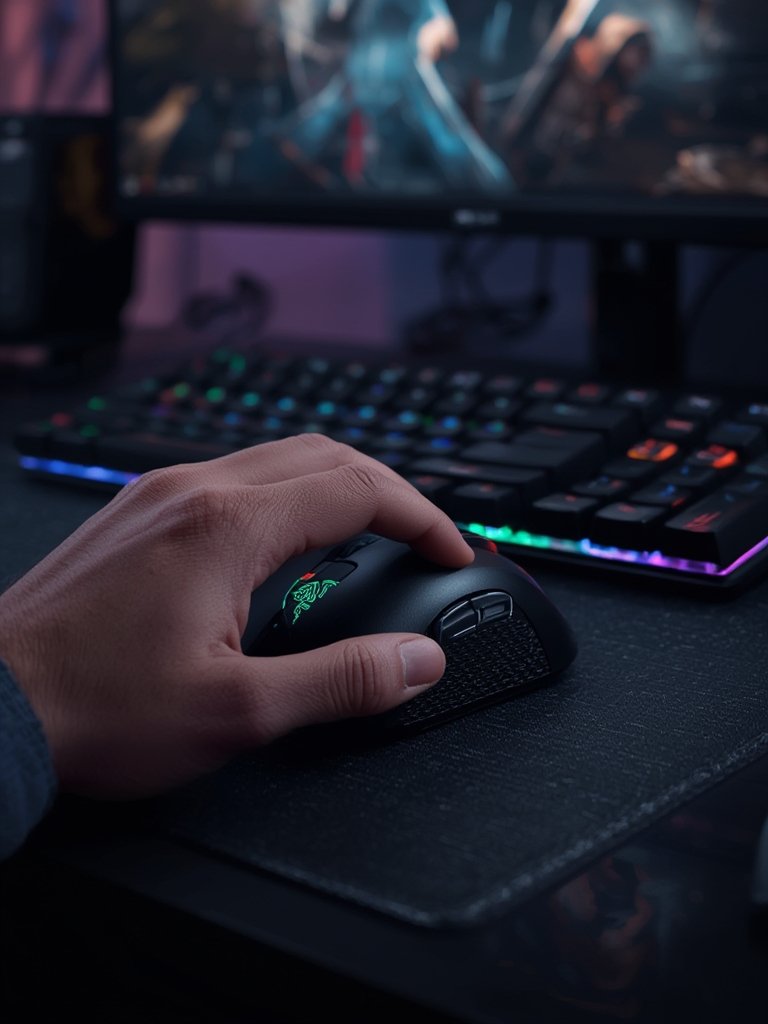 gaming mouse in action