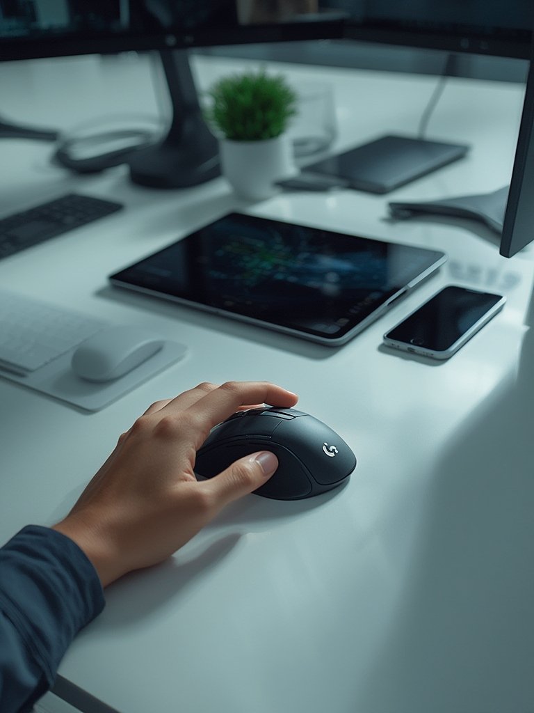 wireless mouse in action