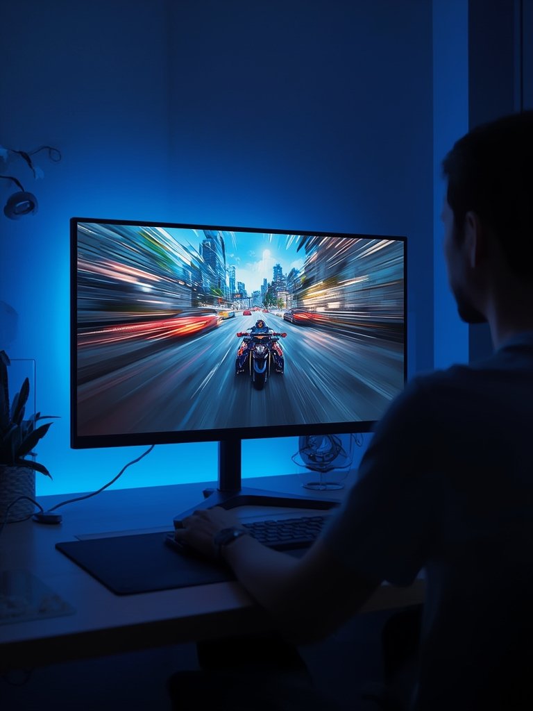 computer monitor in action