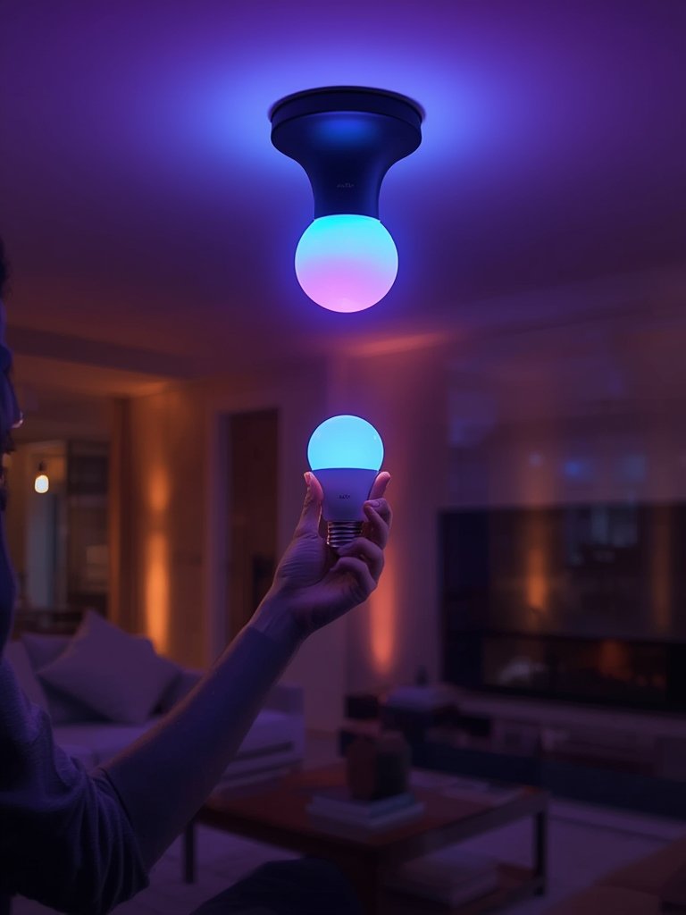 smart bulb in action