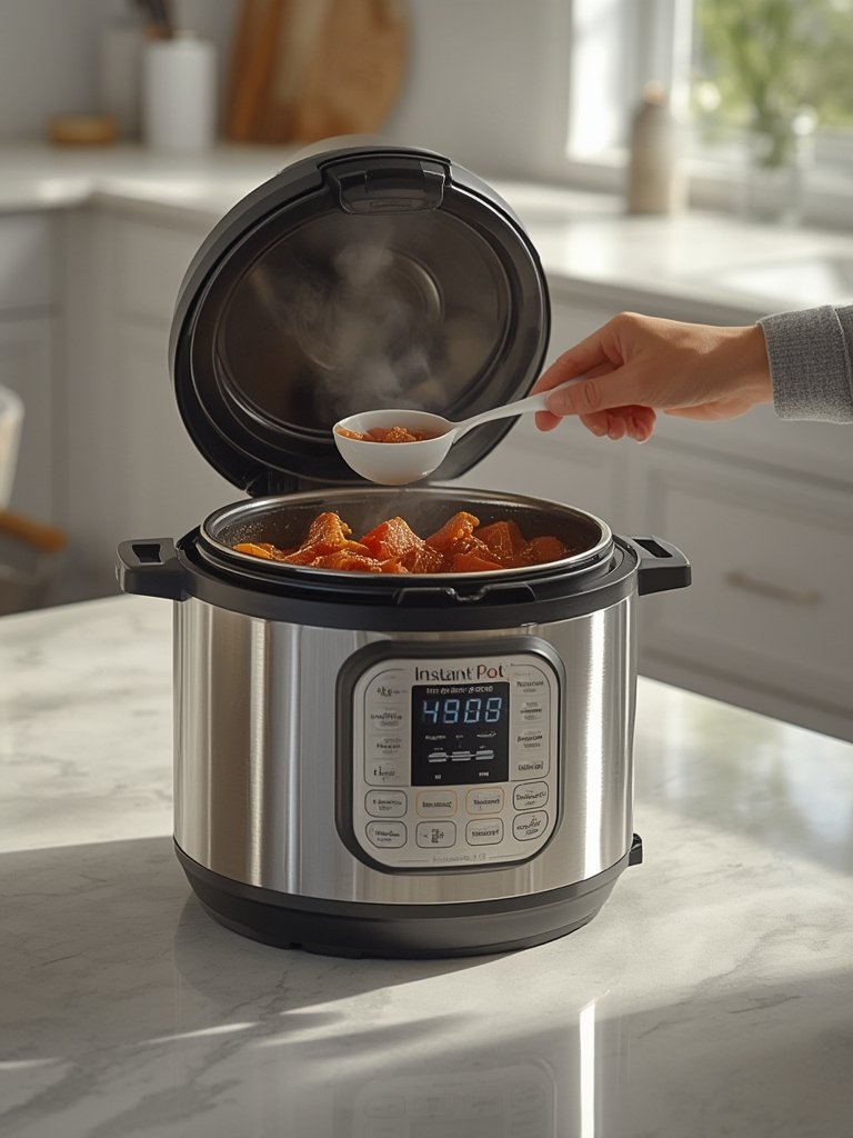 pressure cooker in action