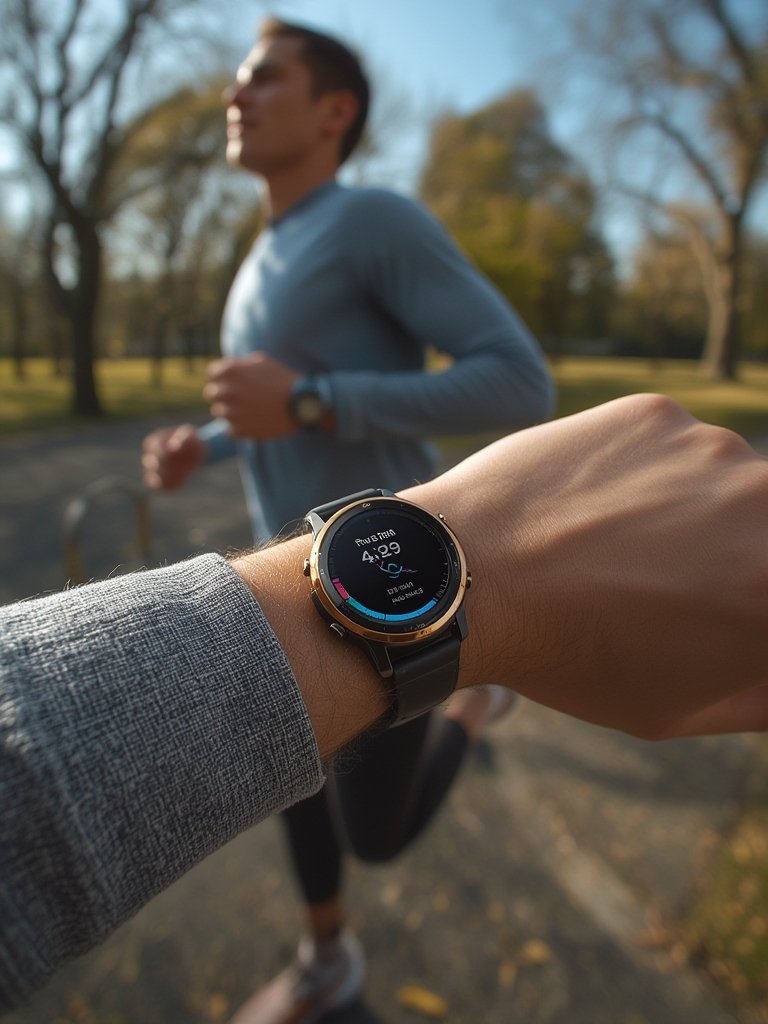 Garmin smartwatch in action