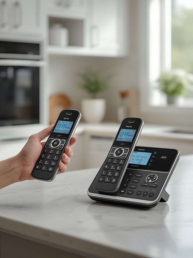 cordless phone in action