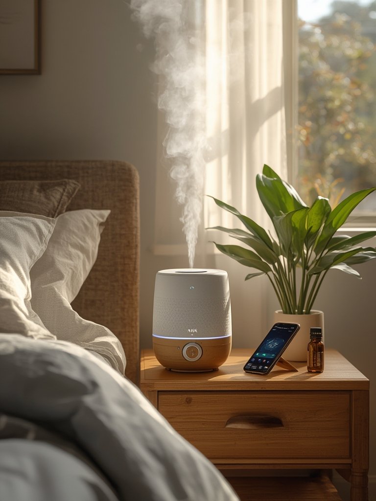 humidifier bedroom in action