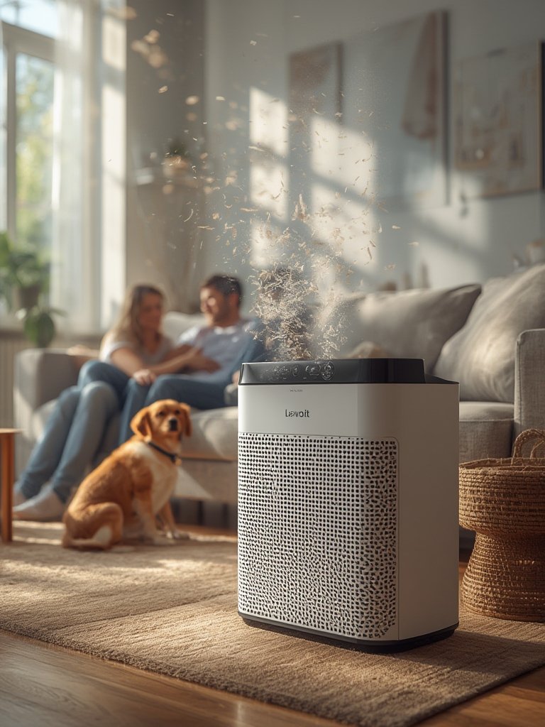 air purifier in action