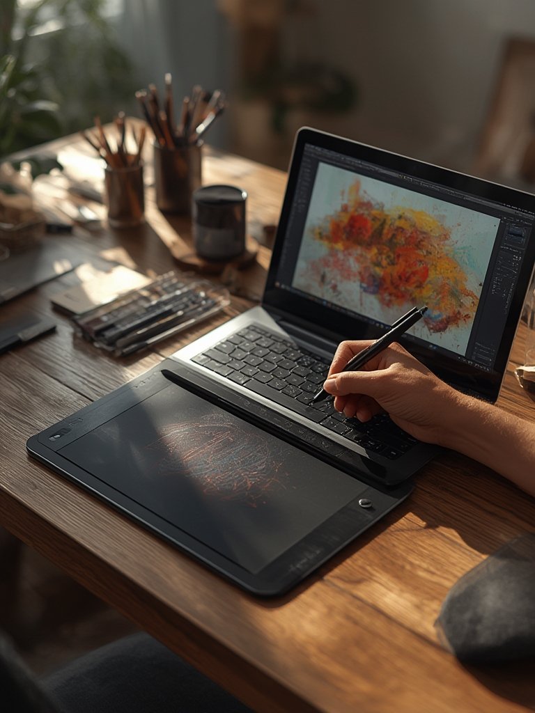 drawing tablet in action