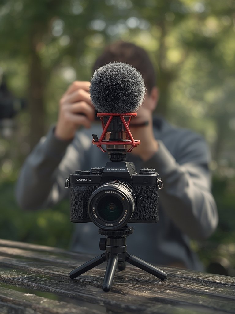 shotgun microphone in action