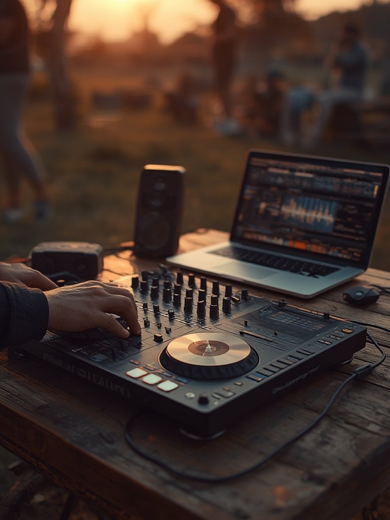 DJ controller in action